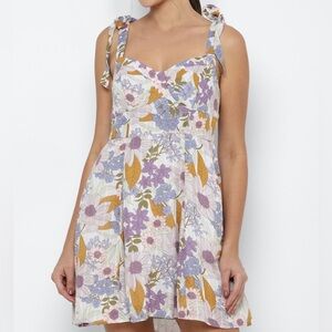 American Eagle Floral Tie Tank Mini Dress
